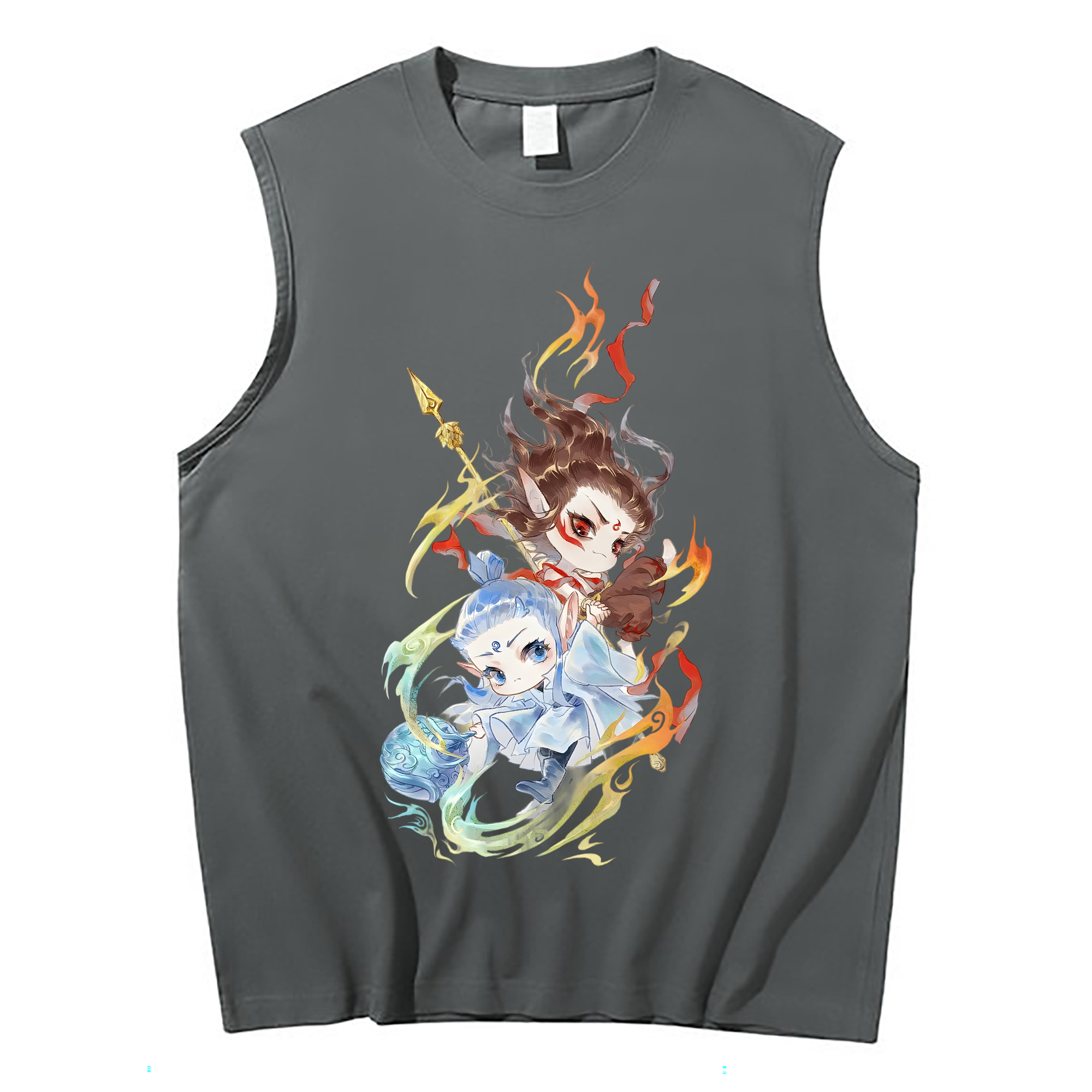 （画像用） Ne Zha 2 ナタ 魔童の大暴れ コットン100％タンクトップ（フロントプリント）